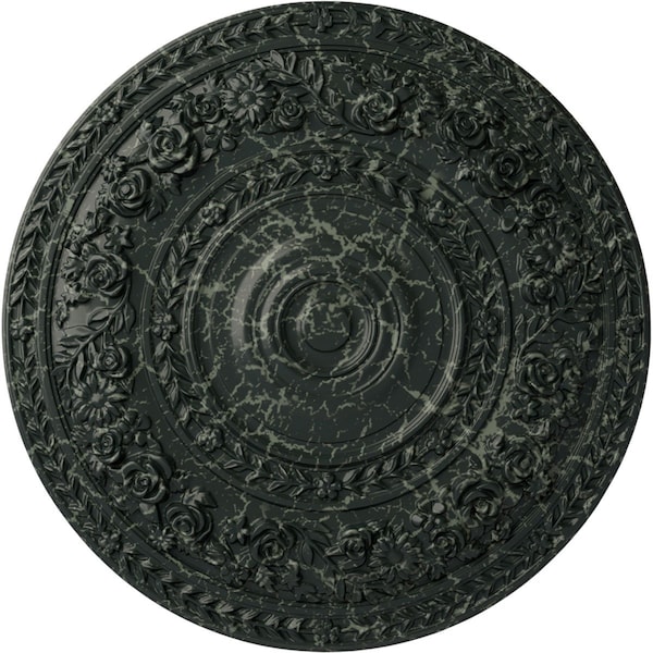Ekena Millwork Rose Ceiling Medallion (Fits Canopies up to 13 1/2"), 33 7/8"OD x 2 3/8"P, Painted Turtle Crackle CM33ROPTC - main